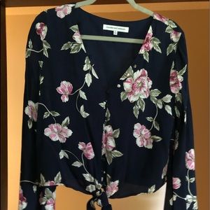Cupcakes and Cashmere blouse in navy with floral print